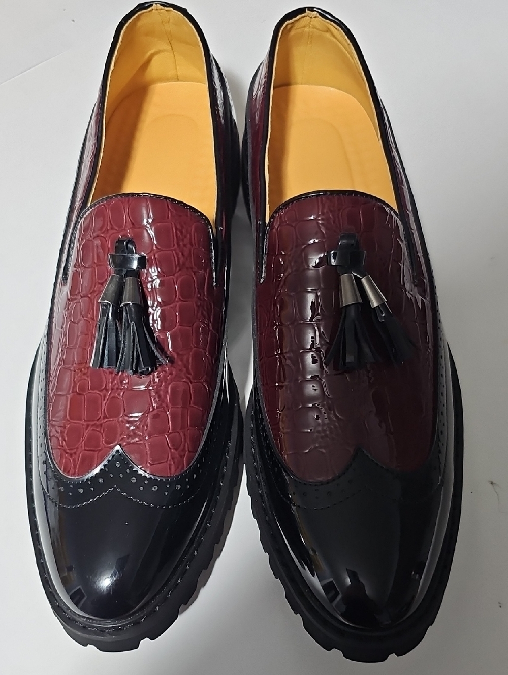 Men's Tassel Loafer - Burgundy & Black